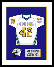High School Lacrosse Senior Award Night Gift Idea - Jersey Frame Print  shopmodernmemory.com 