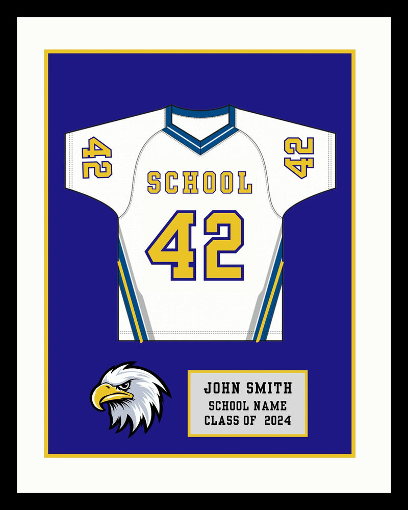 High School Lacrosse Senior Award Night Gift Idea - Jersey Frame Print  shopmodernmemory.com 