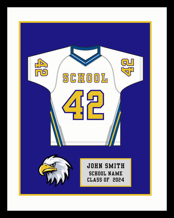 High School Lacrosse Senior Award Night Gift Idea - Jersey Frame Print  shopmodernmemory.com 
