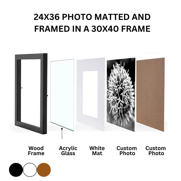 24x36 Photo Matted & Framed in a 30x40 Picture Frame – Elegant Display for Art & Posters  shopmodernmemory.com 