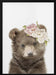 Floral Baby Bear Framed Art Lola Peacock | Home or Office Art