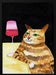Cat Friday Night Drinks Wine Funny Cat Humour - Sharyn Bursic Framed Art | Home or Office Art