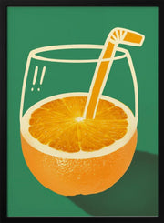 Vibrant Orange Cleverly Illustrated - Little Dean Framed Art | Home or Office Art