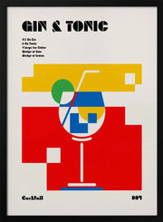 Gin &amp; Tonic Bauhaus Cocktail - Retrodrome Framed Art | Home or Office Art