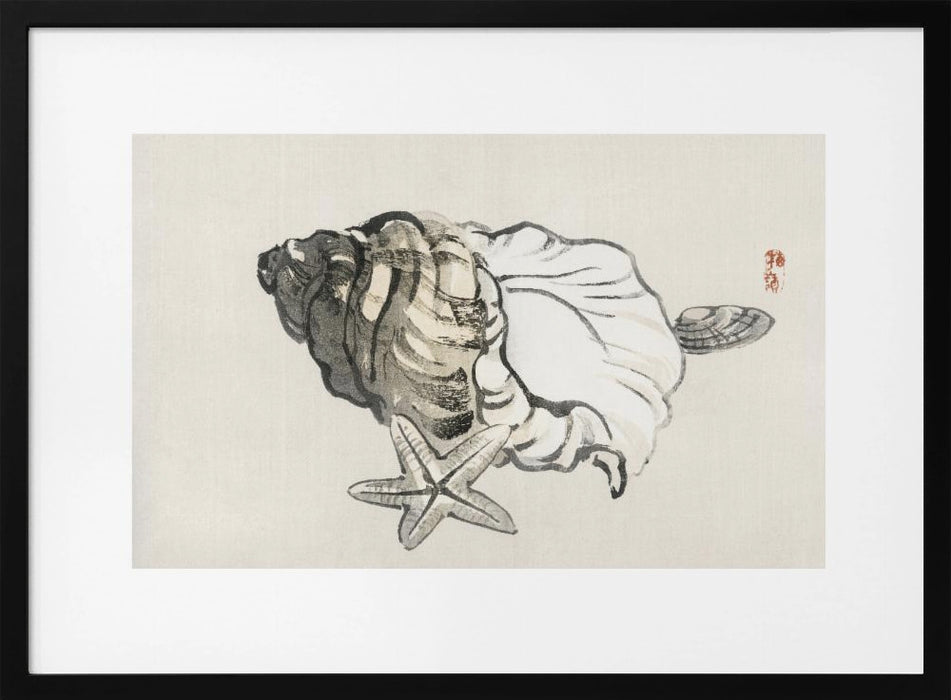 Star Fish and Conch - Kono Bairei Framed Art | Home or Office Art