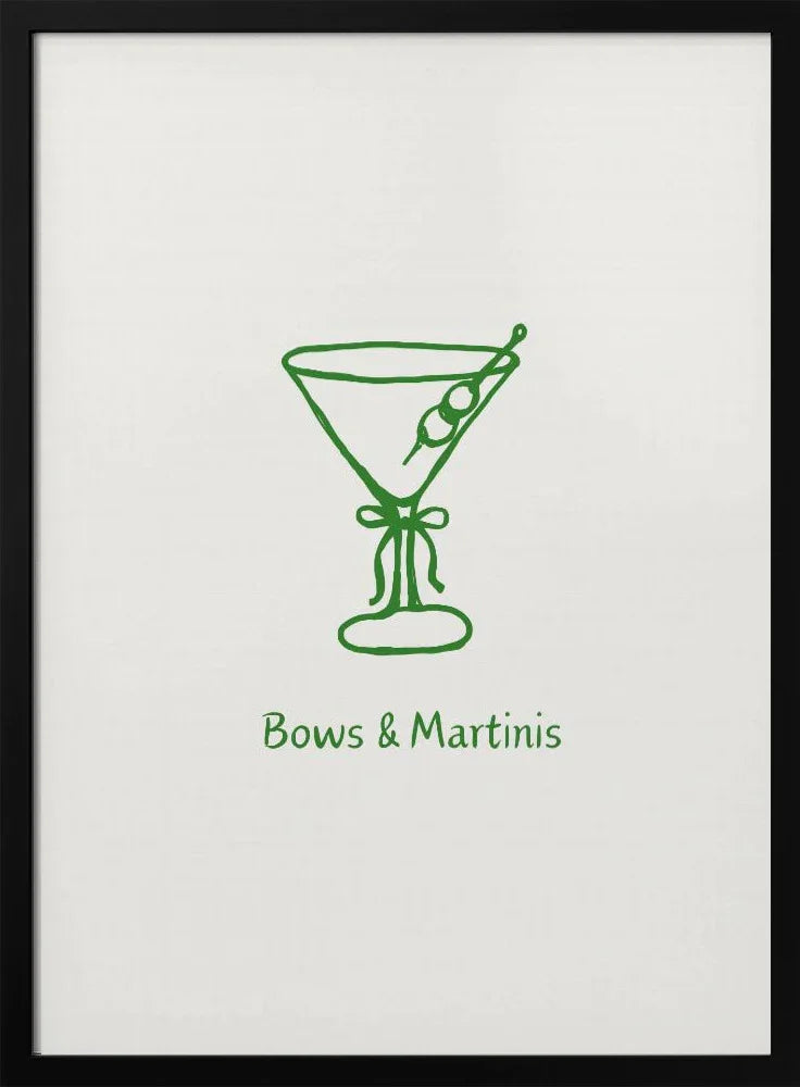 Green Bows and Martinis - ART of living Framed Art | Home or Office Art