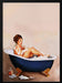 Bathtub Drinks: Pinup Girl Drinking In Bathroom - The Whiskey Ginger Framed Art | Home or Office Art