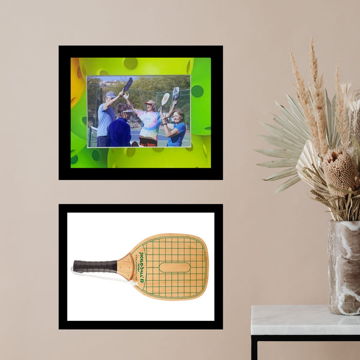 Pickleball Picture Frame: Black Wood Frame with Matting 5x7  shopmodernmemory.com 