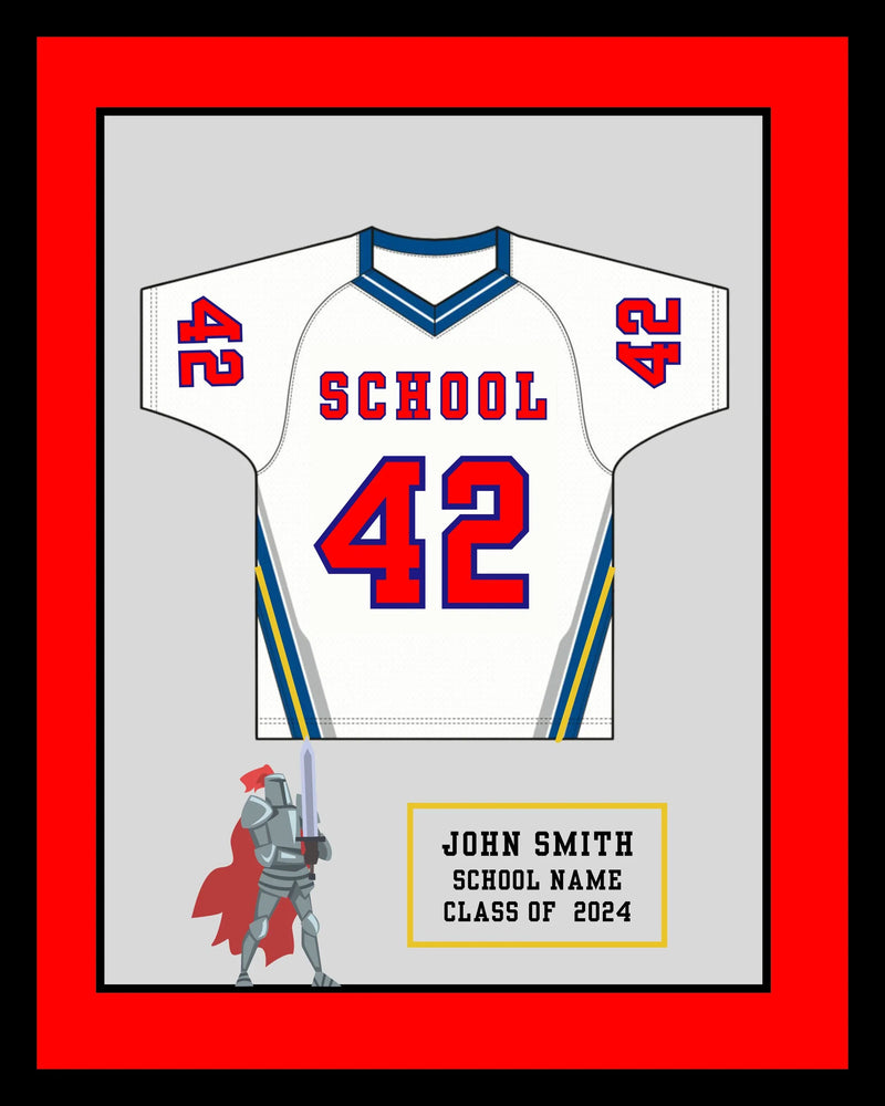 High School Lacrosse Senior Award Night Gift Idea - Jersey Frame Print  shopmodernmemory.com 