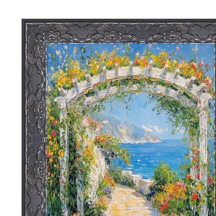 32x48 Frame Renaissance Silver Black Ornate Picture Frame