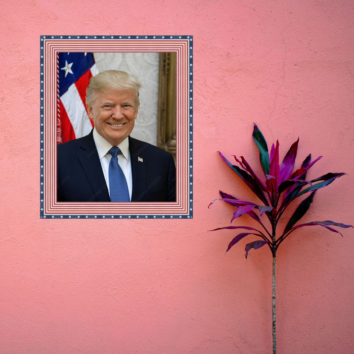 Donal Trump Red White and Blue Picture Frame Wall Hanging MADE IN USA  shopmodernmemory.com 
