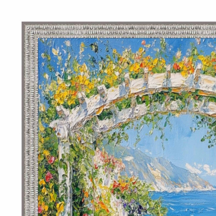 32x48 Frame Slim Bright Chrome Silver Pebbled Texture Picture Frame