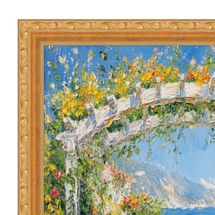 32x48 Frame Slim Classic Florer Beaded Gold Picture Frame