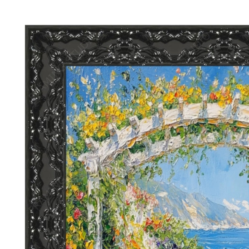 27x27 Frame Piano Black Glossy Ornate Picture Frame