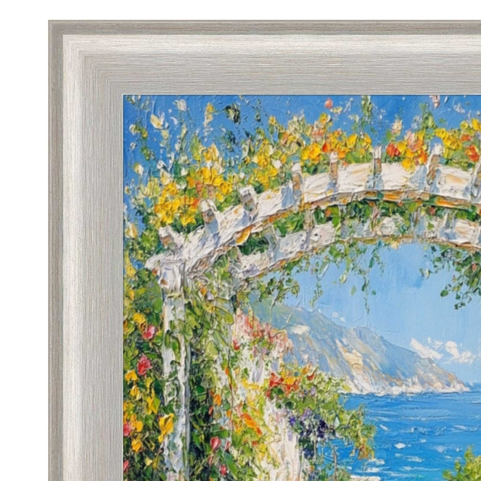 32x48 Frame  Contemporary Silver Brushed Modern Scoop Picture Frame
