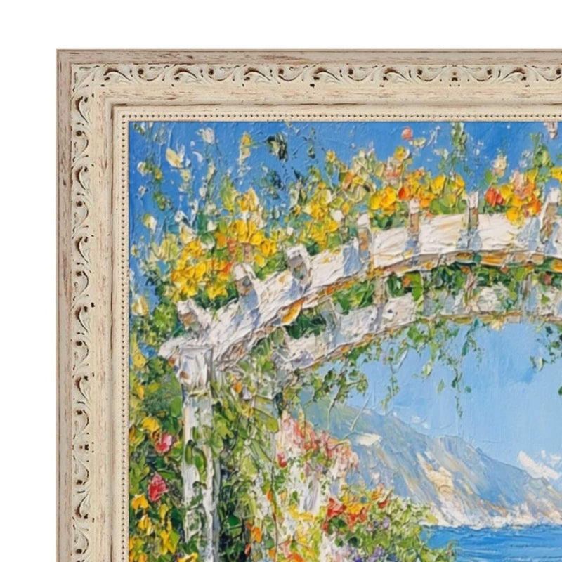 20x40 Frame White Wash Alabaster Bead Picture Frame