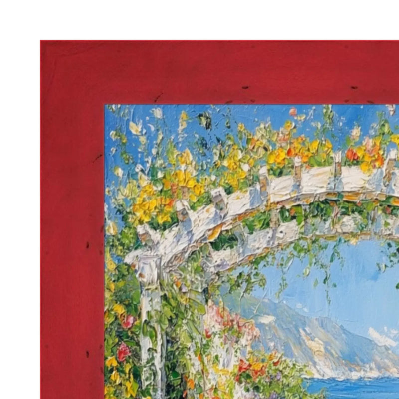 22x22 Frame Modern Red Burl Wood Flat Picture Frame