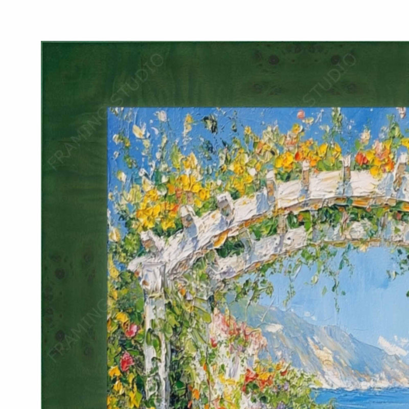 26x26 Frame Green Burl Wood Flat Picture Frame