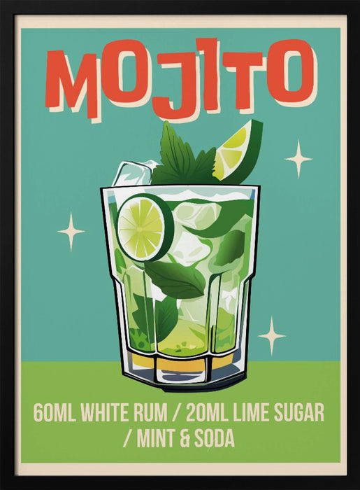 Mojito Cocktail - WallChart Art Studio Framed Art | Home or Office Art