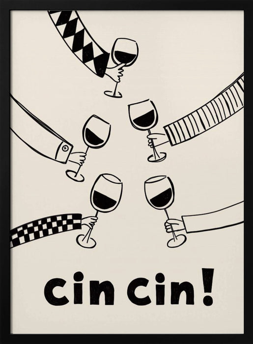 Cin cin! Wine Party with Friends - Rio Soléy Framed Art | Home or Office Art