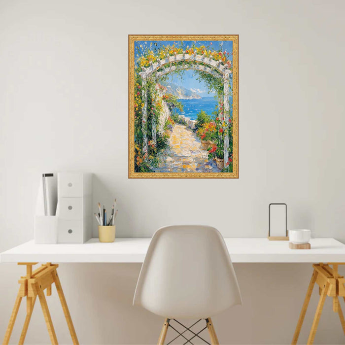 32x48 Frame Contemporary Modern Slim Bright Gold Pebbled Texture Picture Frame