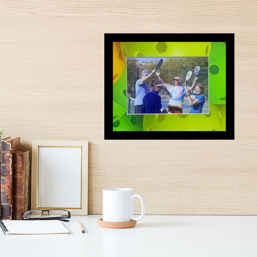 Pickleball Picture Frame: Black Wood Frame with Matting 5x7  shopmodernmemory.com 