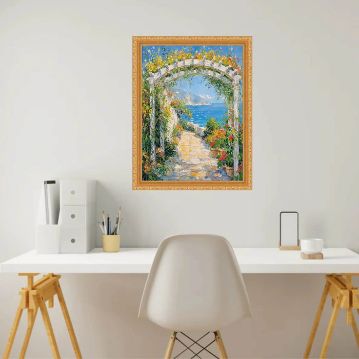 24x30 Frame Slim Classic Florer Beaded Gold Picture Frame