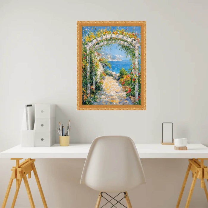 32x48 Frame Slim Classic Florer Beaded Gold Picture Frame