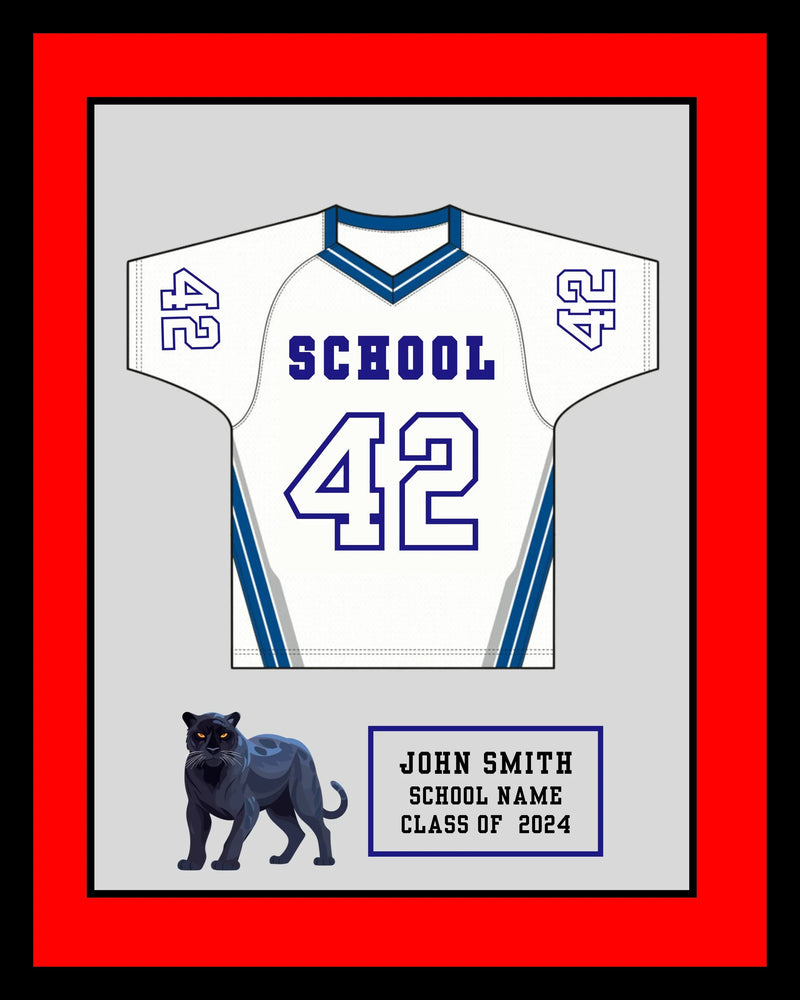 High School Lacrosse Senior Award Night Gift Idea - Jersey Frame Print  shopmodernmemory.com 
