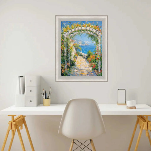 20x40 Frame  Contemporary Silver Brushed Modern Scoop Picture Frame