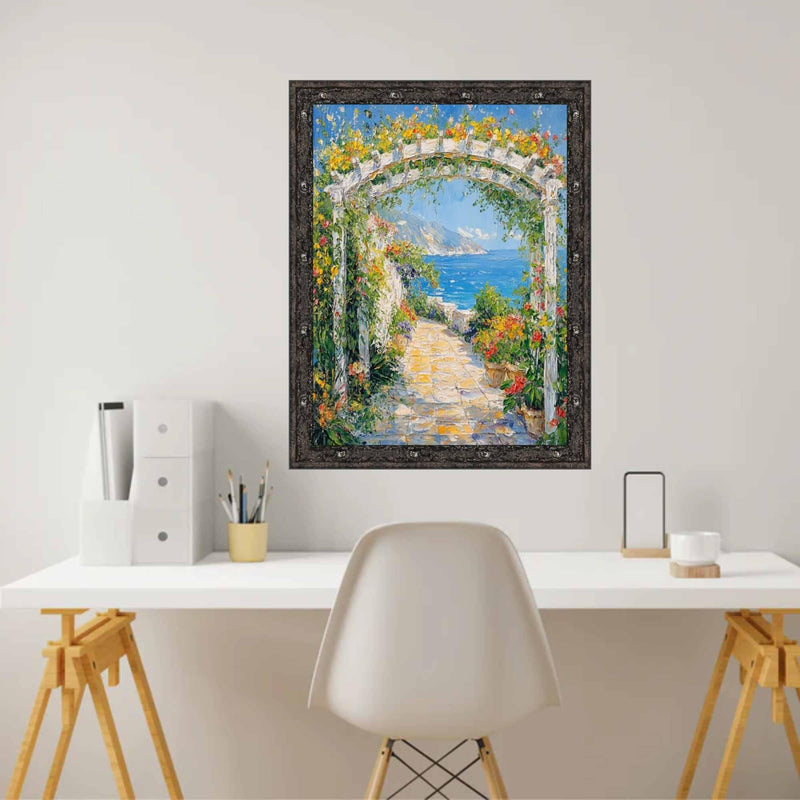 12x36 Frame Industrial Slim Black Iron Asphalt Picture Frame