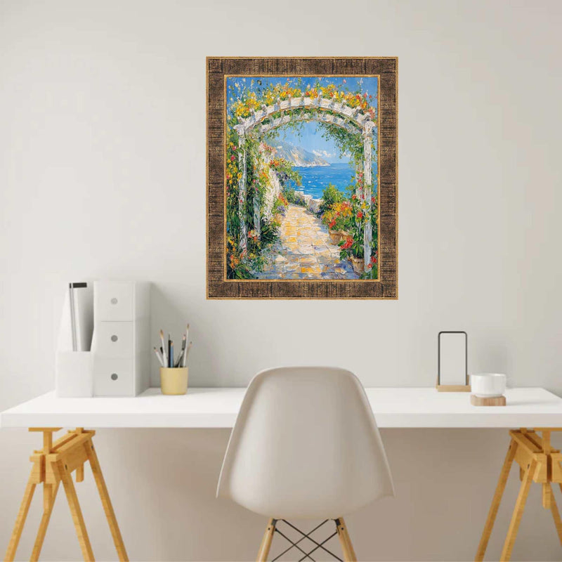 Farmhouse Rustic Wood Black Gold Picture Frame 