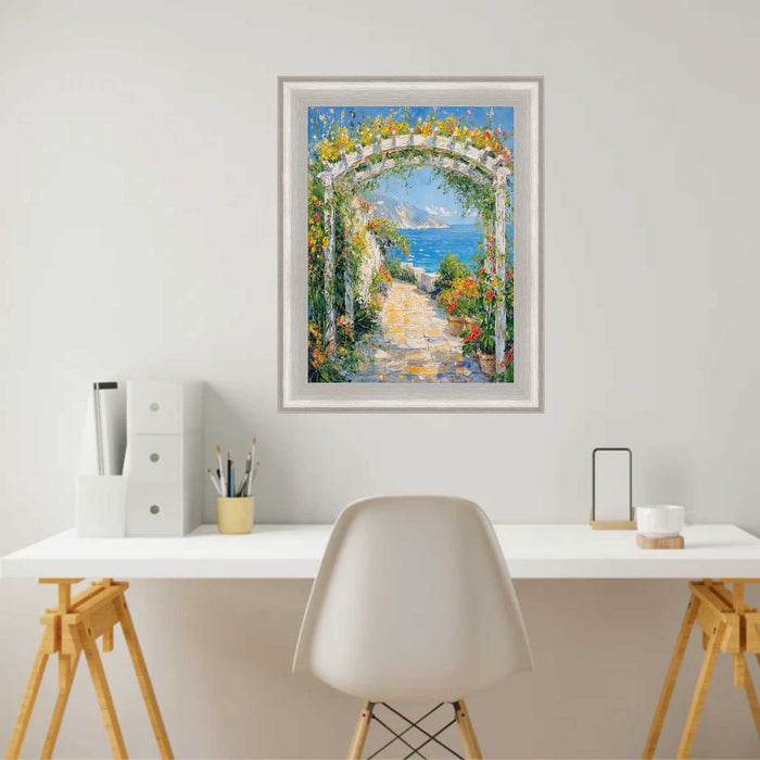 32x48 Frame  Contemporary Silver Brushed Modern Scoop Picture Frame