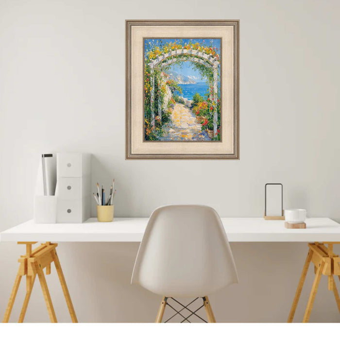 Wide Silver Leaf Flat Panel Picture Frame 
