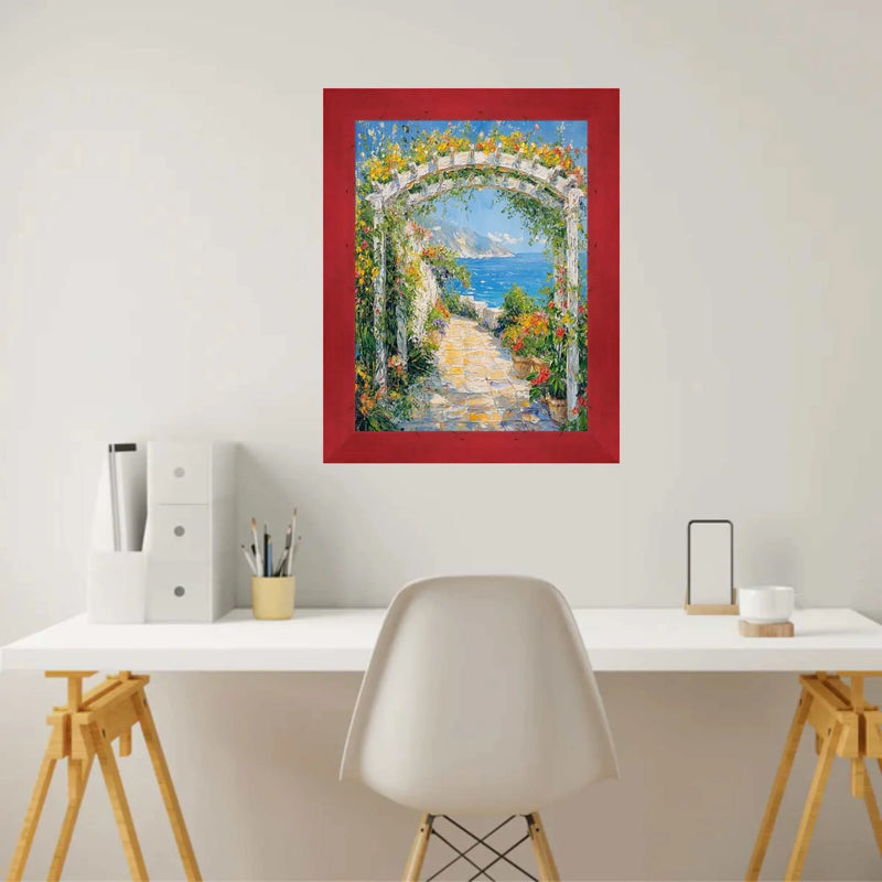 17x25 Frame Modern Red Burl Wood Flat Picture Frame