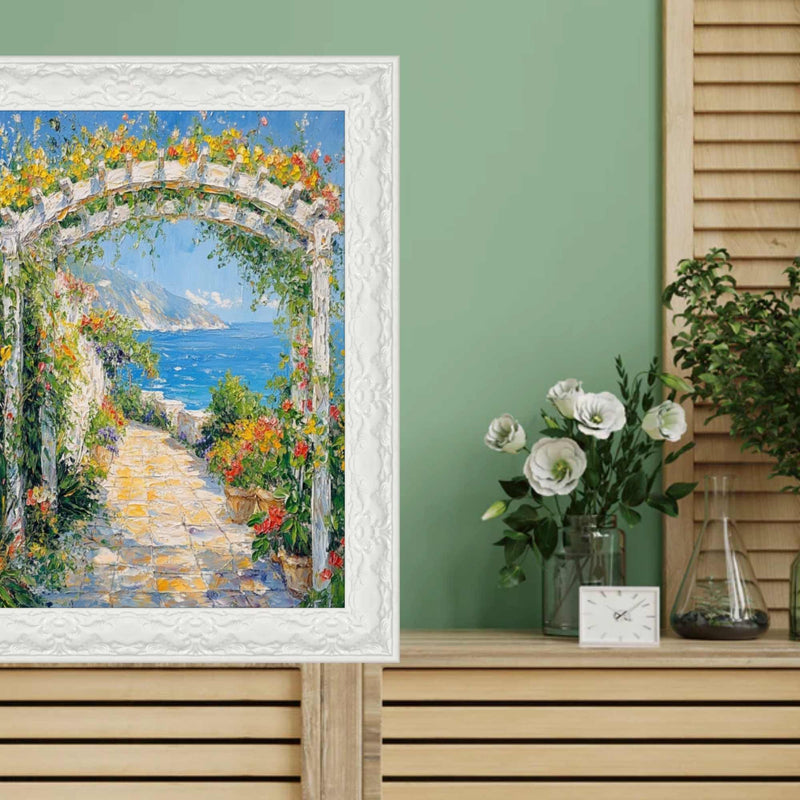 12x24 Frame Glossy Ornate Wedding White Picture Frame