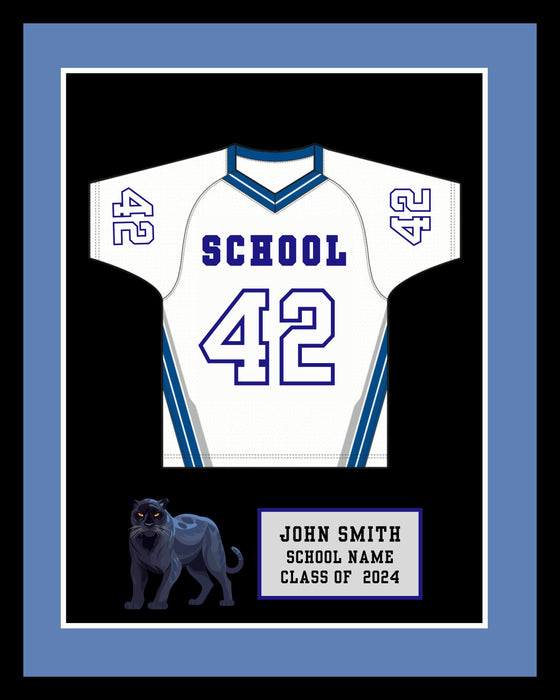 High School Lacrosse Senior Award Night Gift Idea - Jersey Frame Print  shopmodernmemory.com 