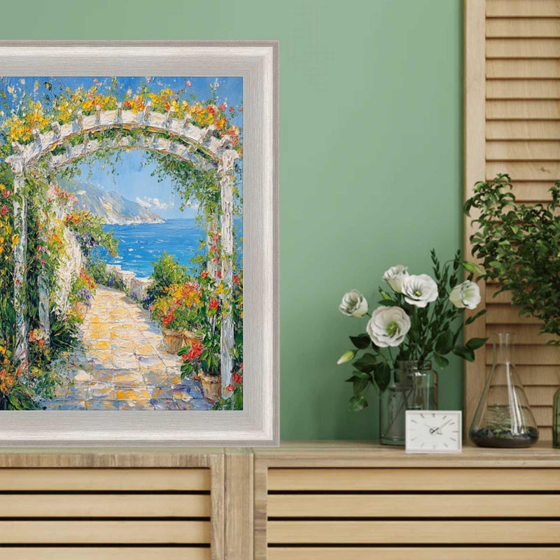 22x22 Frame  Contemporary Silver Brushed Modern Scoop Picture Frame