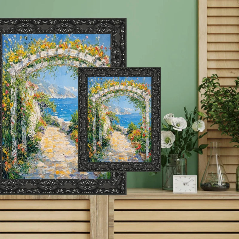 27x27 Frame Piano Black Glossy Ornate Picture Frame