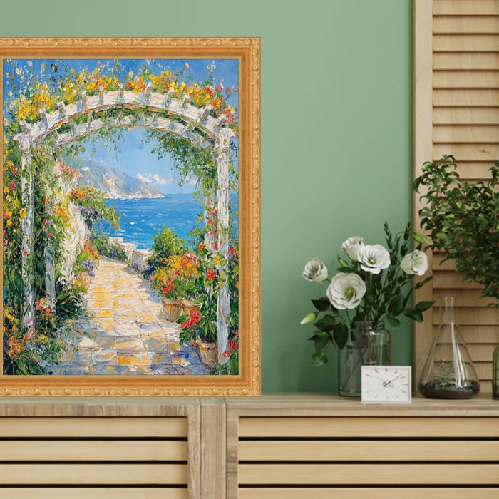32x48 Frame Slim Classic Florer Beaded Gold Picture Frame