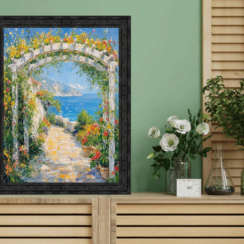 24x48 Frame Slim Bright Chrome Silver Pebbled Texture Picture Frame