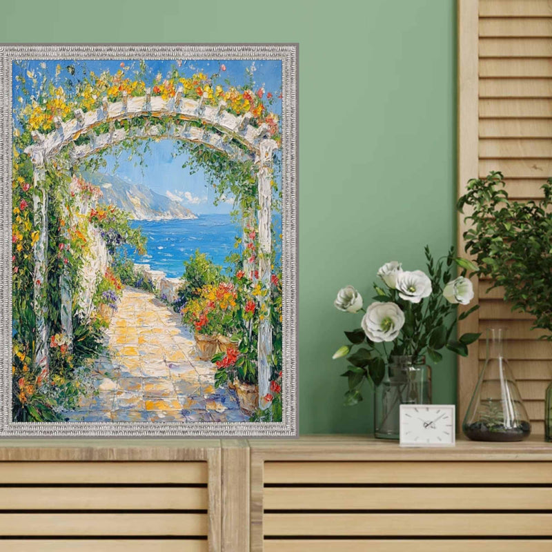 22x22 Frame Slim Bright Chrome Silver Pebbled Texture Picture Frame