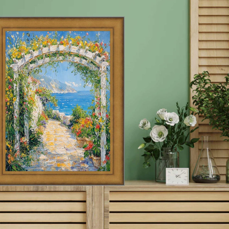 26x26 Frame Industrial Gold Metal Slope Picture Frame