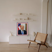 Donal Trump Red White and Blue Picture Frame Wall Hanging MADE IN USA  shopmodernmemory.com 