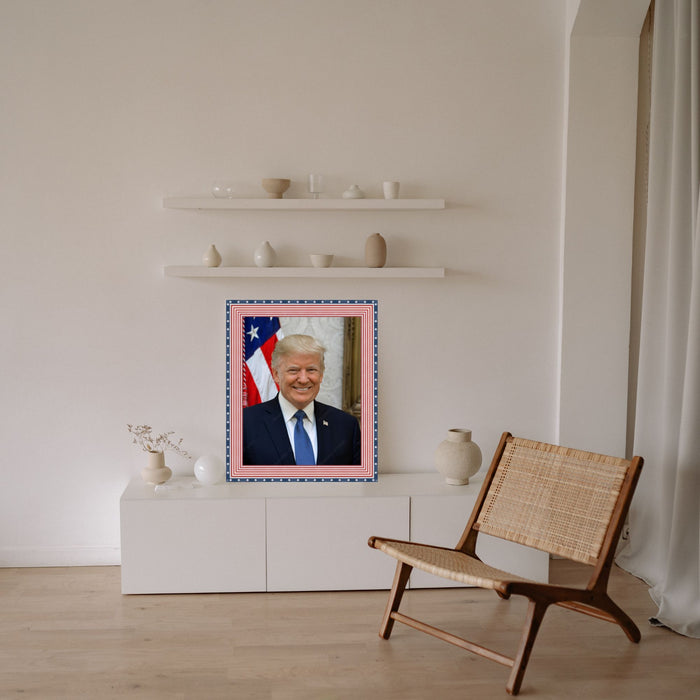 Donal Trump Red White and Blue Picture Frame Wall Hanging MADE IN USA  shopmodernmemory.com 