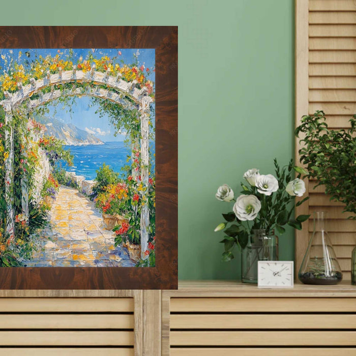 32x48 Frame Brown Coffee Burl Wood Flat Picture Frame
