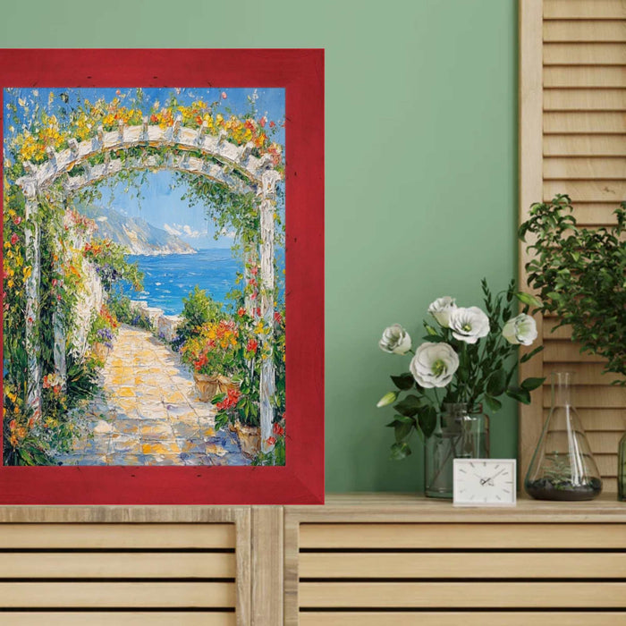 32x48 Frame Modern Red Burl Wood Flat Picture Frame
