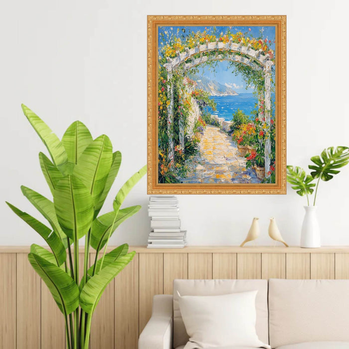 32x48 Frame Slim Classic Florer Beaded Gold Picture Frame