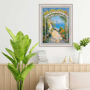 20x40 Frame  Contemporary Silver Brushed Modern Scoop Picture Frame