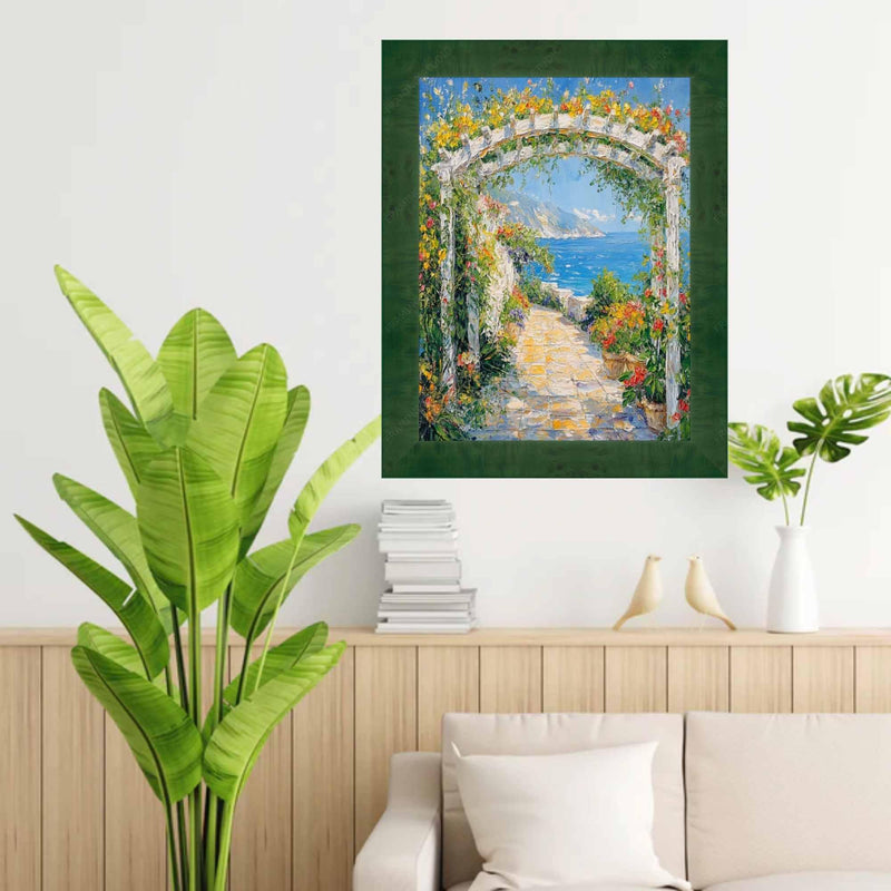 22x30 Frame Green Burl Wood Flat Picture Frame